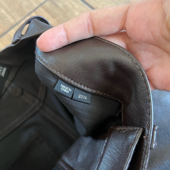 Veronica Beard Faux Leather Pants Women Brown Debbie High Rise Skinny 27/4 - Picture 5 of 7